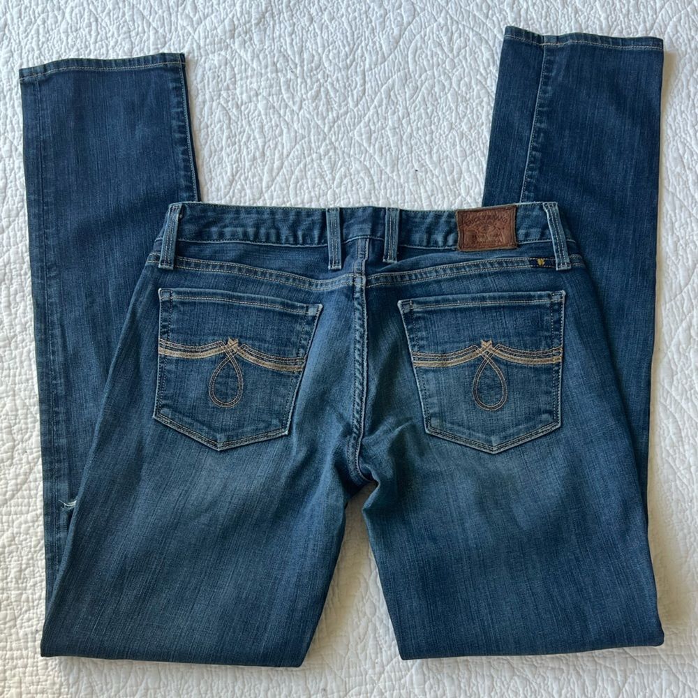 Lucky Brand Lolita Skinny Low Rise Medium Rinse Distressed Jeans sz 4 - Picture 3 of 11